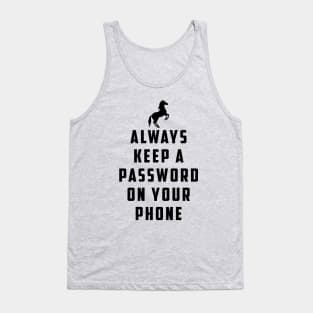 Always keep a password on your phone: Horse Video Orange Shirt Tank Top